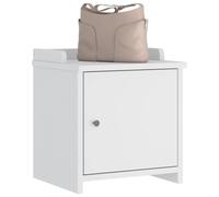 Generic Banc de couloir en bois de pin massif SANDNES blanc 45 x 40 x 50 cm, beaucoup d'espace de rangement, vernis UV pour salon, matériau robuste et stable (blanc)
