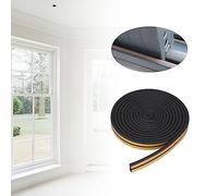 Generic Bande d'étanchéité Auto-adhésive pour Porte Fenêtre, 5 Mètres, Bande de Caoutchouc Mousse Durable pour la Réduction du Bruit, Bureau et Maison, 9x6mm (BLACK)