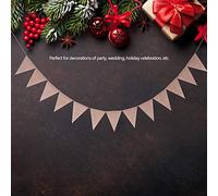 Generic Banner de Pennants Drapeaux, Bannière de Bruant en Lin avec 48 Pcs Drapeaux de Tissu Bannière de Jute de Jute Décorations Intérieures pour les Vacances, l'anniversaire, le Mariage, la