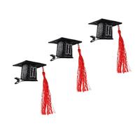 Generic Barrettes à Cheveux pour Mini Chapeau de Remise de Diplôme, 3 Pièces, épingles à Cheveux Mignonnes pour Casquette de Doctorat, pour les événements de Remise de Diplôme, matériau: Tissu, Fer