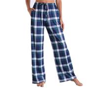 Generic Bas de Pyjama Femme Long Pantalon de Pyjama à Carreaux Pantalon de Nuit Confortable Pantalon de Loisirs avec Taille élastique Ample Pas Cher Nightwear