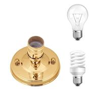 Generic Base de Douille de Lumière du Plafond, Base d'ampoule d'éclairage Pobite de Lampe de Lampe de de Bulbe de Bulbe E26 / E27 Vintage Industrial pour le Bureau à Domicile (GOLD)