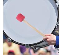 Generic Bâton de Maillet de Grosse Caisse Rouge, Manche en Chêne Robuste, Tête en Mousse Ferme, Accessoire de Percussion pour Batteurs