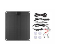 Generic Batterie de Voiture à Panneau Solaire 15 W 5 V/12 V avec Ports USB et DC, Solaire Monocristallin et Mainteneur pour Batteries 12 dans Voiture Bateau RV, Compatible avec Téléphones,