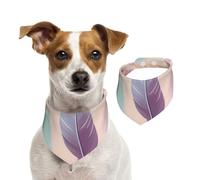 Generic Bavoirs triangulaires imprimés plumes colorées pour animaux domestiques, bandanas mignons pour chiens, chiots et chats