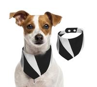Generic Bavoirs triangulaires pour animal domestique avec imprimé géométrique blanc, bandana mignon, réglable avec boutons-pression, pour chiens, chiots et chats