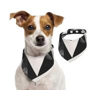 Generic Bavoirs triangulaires pour animal domestique avec imprimé géométrique blanc, bandana mignon, réglable avec boutons-pression, pour chiens, chiots et chats