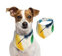 Generic Bavoirs triangulaires pour animal domestique avec imprimé plumes noires, bandanas mignons, réglables avec boutons-pression, pour chiens, chiots et chats