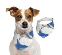 Generic Bavoirs triangulaires pour animaux de compagnie avec imprimé requin blanc aquarelle, bandana mignon pour chien, chiot et chat - Réglable avec boutons-pression
