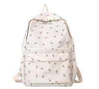 Generic Beaux sacs à dos pour filles, sac de campus en plein air, sac à dos pour jeunes, imprimé rose, sac d'école, sacs à dos de vélo, blanc, taille unique