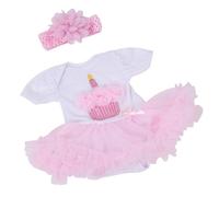 Generic Bébé Enfants Belle Robe de Poupée de Simulation Vêtements Accessoires pour Poupées de 20 à 22 Pouces Robe à Motif de Bougie Recouverte de Dentelle Rose Vêtements de Poupée de bébé pour Le
