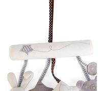 Generic Bébé Suspendu Interactif en Peluche Lapin étoile Ours Hochet Jouet avec Musique pour le Développement Visuel, pour Poussette/berceau/lit, 21 * 20 Cm (WHITE)