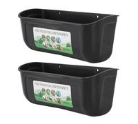 Generic Bétail Alimentant Le Creux de Chèvre accroché Lourd pour Moutons et Chiens, Utilisation Polyvalente [2pcs] (Black)
