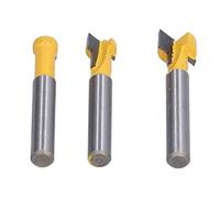Generic Bit de Routeur de Trou de Serrure, Bits de Routeur de Trou de Serrure 3PCS SET 1 / 4IN Coucheurs à Fente de Tige de Tige T Moignants Tiètres de l'emplacement T