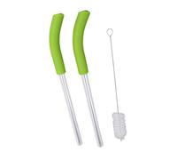 Generic BlendBOSS Ensemble de Pailles de Rechange, Pailles Durables en Verre et en Silicone, pour Siroter ou Boire Directement pour Tasse de Voyage BlendBOSS, 2 Pièces avec Brosse de Nettoyage