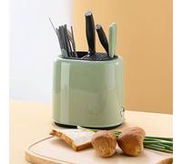 Generic Bloc à Couteaux Porte-ustensiles, Design Rétro, Rangement de Grande capacité pour Comptoir de Cuisine avec ABS et Magnalium de qualité Alimentaire (GREEN)