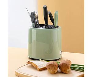 Generic Bloc à Couteaux Porte-ustensiles, Design Rétro, Rangement de Grande capacité pour Comptoir de Cuisine avec ABS et Magnalium de qualité Alimentaire (GREEN)