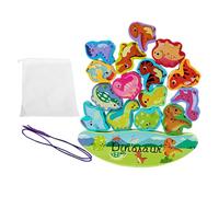 Generic Bloc d'équilibre en bois, jouets à empiler, jouets à enfiler, jouets Montessori éducatifs pour Festival, dinosaure