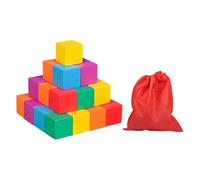 Generic Blocs Carrés En Bois Colorés, Jouet de Manipulation pour L'éducation à Domicile, 3 Cm 30 Pièces