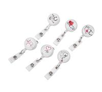 Generic Bobine de Badge Rétractable, Porte-badge D'identification D'infirmière Pratique pour le Personnel Hospitalier, Paquet de 6