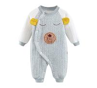Generic Body prématuré 00 Combinaison de bébé à manches longues à imprimé de dessin animé à manches longues pour nouveau-né Body Long Bébé, gris, 3-6 mois