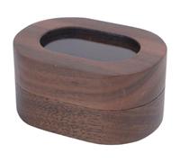 Generic Boîte à Anneau en Bois en Noyer Support de Bague Intérieure à éponge Douce Durable pour les Engagements et les Propositions (double fente)