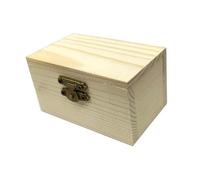 Generic Boîte à Bijoux en Bois Organisateur Portable Non Peint Coffret Rectangulaire Brut à Peindre Boîte de Rangement Souvenirs Finition Polie Adaptée, Couvercle plat