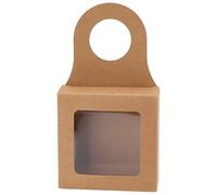 Generic Boîte à Bouteilles de Vin Pliable en Papier Kraft, avec Fenêtre à Crochet Suspendue, pour Cadeau de Mariage, 25 Unités, Coffrets Cadeaux Kraft pour Fêtes de Mariage