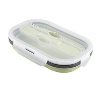 Generic Boîte à Lunch Pliable en Silicone de qualité Alimentaire pour Un Rangement Facile et Une Utilisation Sûre pour Le Travail et Les Voyages (Vert Nordique)