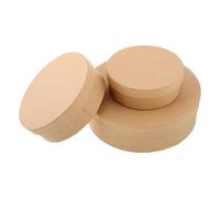 Generic Boîte à Thé en Papier Kraft Boîtes Rondes Lot de 3 avec Couvercle Multifonctionnelle pour Rangement et Emballage pour Bricolage Maison