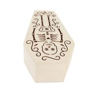 Generic Boîte de Cercueil en Bois inachevé, 2 Pièces, pour les Funérailles de Petits Animaux de Compagnie, Décorations Artisanales D'halloween (squelette de crâne)