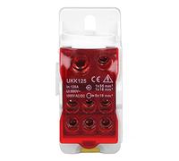 Generic Boîte de Distribution sur Rail DIN avec Boîtier Ignifuge et conductivité électrique élevée pour la Distribution D'énergie dans les Armoires Haute Tension, PA66 Ignifuge, 1 unité (rouge)