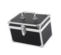Generic Boîte de Maquillage Organisateur Valise Beauté Coffret Cosmétique Équipé D'Un Poignée Aluminium Adaptée à Salon Usage Personnel Déplacement Cadeau, Noir