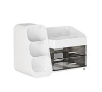 Generic Boîte de rangement cosmétique,gestionnaire de rangement cosmétique avec tiroir boîte d'affichage cosmétique de grande capacité,gestionnaire de maquillage de brosse de soins,Blanc