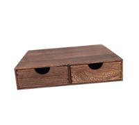 Generic Boîte de Rangement pour Capsules de Café Organisateur de Dosettes Porte-capsules et Support de Cafetière En Bois avec Double Tiroir Adapté pour La Cui, Brun