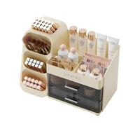Generic Boîte de rangement pour cosmétiques,vitrines cosmétiques de grande capacité,organisateur de maquillage multifonctionnel avec tiroirs,pour vanité,salle de bain et chambre à coucher,Beige