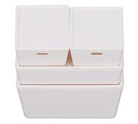 Generic Boîte de Rangement pour Maison de Poupée, 4 Pièces, Mini Organisateur Empilable, Forte compatibilité, Accessoires pour Maison de Poupée, Matériau Acrylique ABS (White)