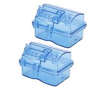 Generic Boîte de Réception étanche RC, Protection Durable Anti-éclaboussures pour Voiture/Bateau RC, Bleu Transparent, 2,1x1,5x1,3 Pouces, 2 Ensembles, Modèles Généraux