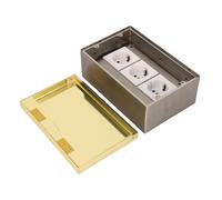 Generic Boîte de Sortie Encastrée au Sol 4KW, étanche en Acier Inoxydable avec 3 Trous à Deux Broches pour Centre Commercial et Magasin 4S doré