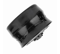 Generic Boîte Distributrice de Poudre Vide Vide, étui à Cosmétiques Vintage avec Houppette pour Voyage et Usage Quotidien, Noir Rose Rouge 2.2 Pouces (BLACK)