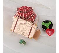 Generic Boîtes à Dragées de Valise Vintage pour Décoration de Mariage, Fête à Thème de Voyage, Sac Cadeau de Bonbons 50 Pièces avec étiquettes et Cordes pour les Invités, Mini Valises élégantes pour