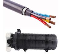 Generic Boîtier D'épissure de Fibre Optique Boîte Verticale étanche Haute capacité pour Connexion de Fibre Optique Adaptée à L'enterrement Aérien et Direct, Alliage Noir 12 Cœurs (96 cœurs)