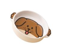 Generic Bol de Nourriture en Céramique pour Chien et Chat, Bol de Nourriture pour Chat de Grande capacité, Protection Polyvalente de la Colonne Cervicale de Dessin animé pour l'intérieur (Chiot S)