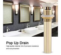 Generic Bonde Escamotable G1-1/4" avec Trop-plein, Structure en Laiton de Haute qualité, Fonctionnement Fluide par Bouton-poussoir pour Lavabo de Salle de Bain, Chrome argenté (#2)