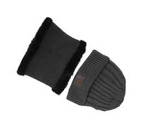 Generic Bonnet Chauffant électrique en Tricot, Contrôle Confortable de la Température, Ski d'hiver, Snowboard, Motoneige, Pelletage de Neige pour Hommes et Femmes, 1 X Chapeau Chauffant, 1 X Bavoir