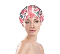 Generic Bonnet de douche imprimé drapeau britannique, imperméable et réutilisable pour les cheveux des femmes, bonnet de douche élastique double couche, protection des cheveux