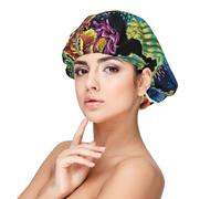 Generic Bonnet de nuit en satin imprimé cactus pour femme et fille