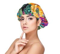 Generic Bonnet de nuit en satin imprimé cactus pour femme et fille