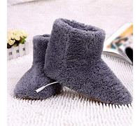 Generic Bottes de Neige Chauffantes électriques Douces USB, Chaussures Chauffe-pieds D'hiver pour Femmes et Hommes, Gris Rose, Taille Unique (PINK)