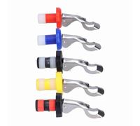 Generic Bouchon de Vin en Silicone Réutilisable Bouchon de Bouteille à Joint Respirant Préservant la Fraîcheur Coffret Cadeau 5 Pièces Noir Rouge Convient aux Bouteilles de Vin, Champagne, Soda,